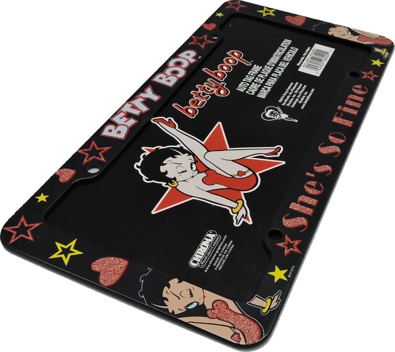 Chroma A Set of 2 Plastic Glitter Automotive License Plate Frame - Betty Boop Leg Up Star - Image 4